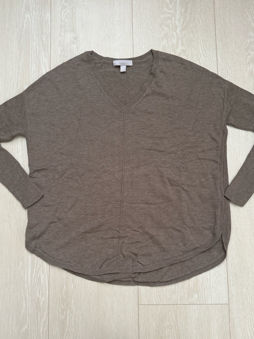 Chelsea28 Cashmere Blend Neutral Taupe Knit Sweater
